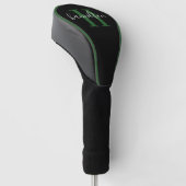 Stijlvolle Groene Monogram Naam Initiaal Golfheadcover (Schuin)