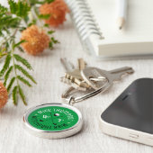 Stijlvolle groene Monogram voor hem Golf-Player Sleutelhanger (Zijkant)