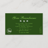 Stijlvolle groene mousserende diamanten met Logo Visitekaartje (Achterkant)
