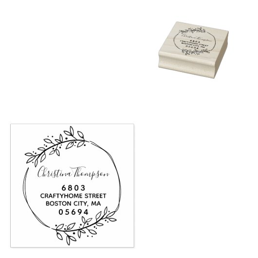 Stijlvolle groene retouradres rubberstempel (Gestempeld)