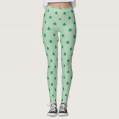 Stijlvolle groene Shamrock patroon St Patrick's Da Leggings (Voorkant)