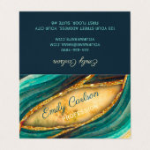 Stijlvolle groene smaragdkunst faux goudglitter visitekaartje (Buitenkant ongevouwen)