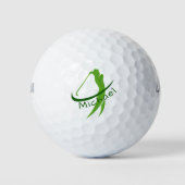 Stijlvolle groene swing met naam Vaderdag Golfballen (Voorkant)