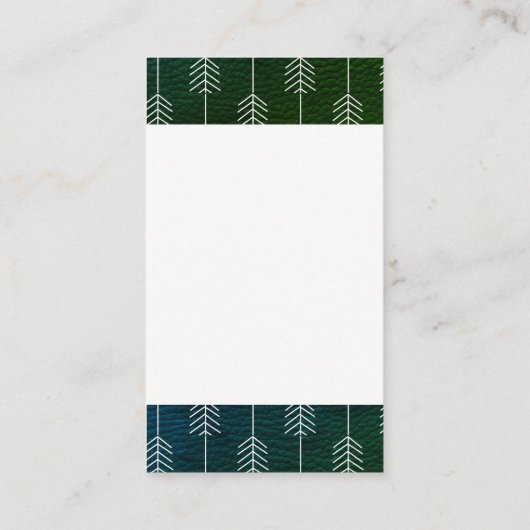 Stijlvolle groene trim / pijlen visitekaartje (Achterkant)