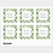 Stijlvolle groene tropische bladeren Patroonbusine Vierkante Sticker (Vel)