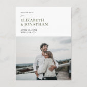 Stijlvolle groene typografie Foto Sla de datum op Uitnodiging Briefkaart (Voorkant)