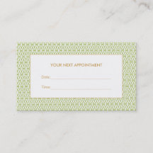 Stijlvolle groene vaktaal Salon Appointcard