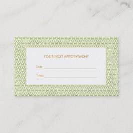 Stijlvolle groene vaktaal Salon Appointcard Afsprakenkaartje