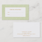 Stijlvolle groene vaktaal Salon Appointcard Afsprakenkaartje (Voorkant / Achterkant)