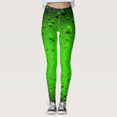 Stijlvolle, groene waterdruppels leggings (Voorkant)