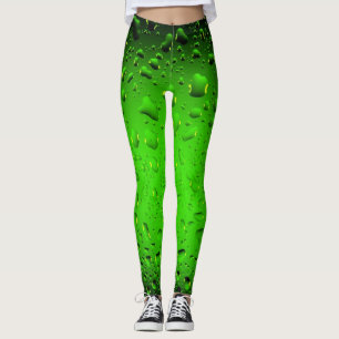 Stijlvolle, groene waterdruppels leggings