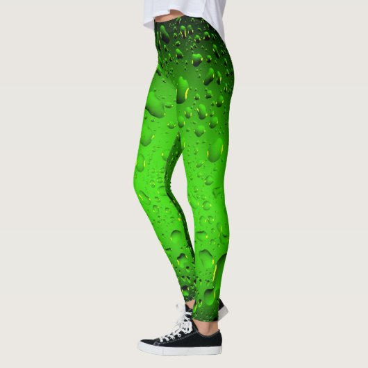 Stijlvolle, groene waterdruppels leggings (Links)