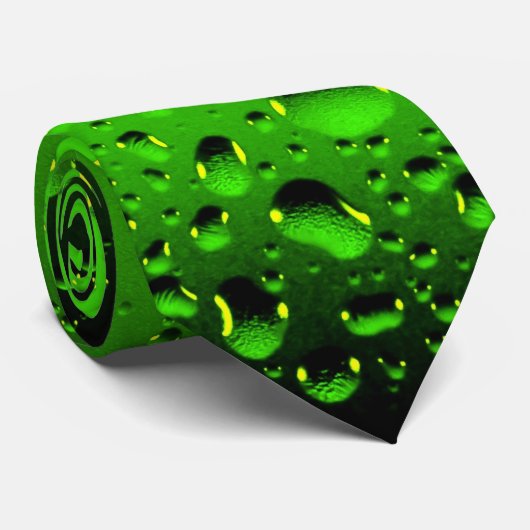 Stijlvolle, groene waterdruppels stropdas (Opgerold)
