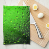 Stijlvolle, groene waterdruppels theedoek (Quarter Fold)