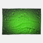 Stijlvolle, groene waterdruppels theedoek (Horizontaal)