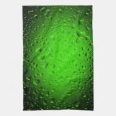 Stijlvolle, groene waterdruppels theedoek (Verticaal)