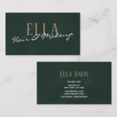 Stijlvolle groene Waterverf Hair Makeup Visitekaartje (Voorkant / Achterkant)