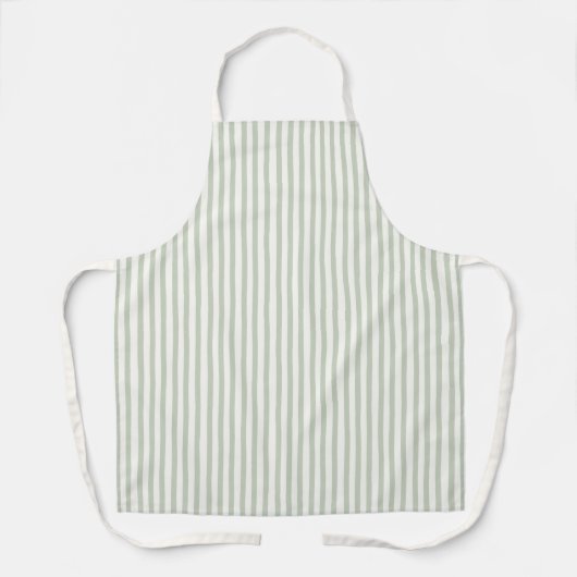 Stijlvolle groene witte strepen schort (Voorkant)
