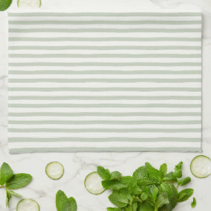 Stijlvolle groene witte strepen theedoek