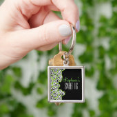 Stijlvolle Groene Zoete 16 Zebra Hart Ontwerp Naam Sleutelhanger (Hand)