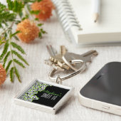 Stijlvolle Groene Zoete 16 Zebra Hart Ontwerp Naam Sleutelhanger (Zijkant)