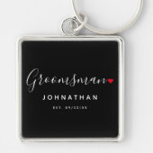 Stijlvolle Groomsman bruiloft Sleutelhanger (Voorkant)