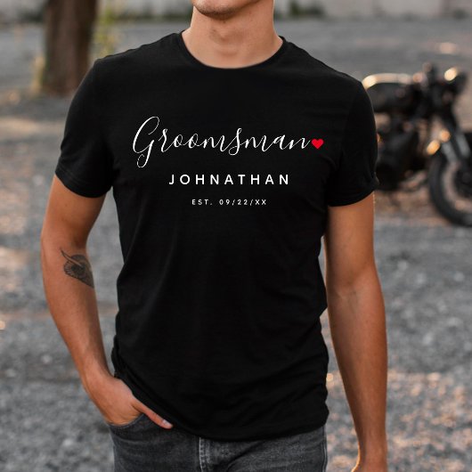 Stijlvolle Groomsman bruiloft T-shirt