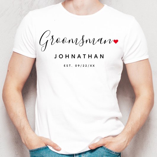 Stijlvolle Groomsman bruiloft T-shirt