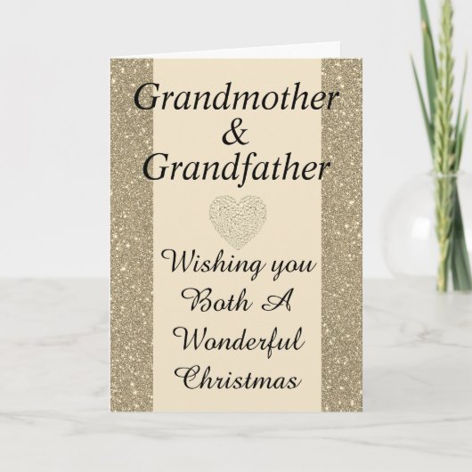 Stijlvolle Grootmoeder & Grootvader Kerstkaart Feestdagen Kaart (Voorkant)
