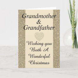 Stijlvolle Grootmoeder & Grootvader Kerstkaart Feestdagen Kaart