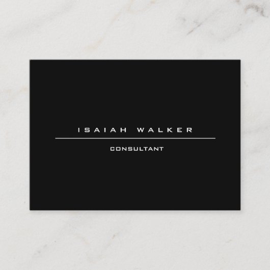 Stijlvolle Grote Plain Unieke Special Zwart & Wit Visitekaartje (Voorkant)