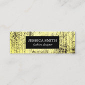 Stijlvolle Grunge Gele Textuur Mini Visitekaartje (Voorkant)