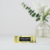 Stijlvolle Grunge Gele Textuur Mini Visitekaartje (Staand voorkant)