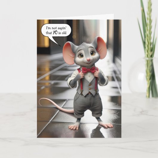 Stijlvolle Guy Mouse voor 70e verjaardag Kaart (Voorkant)