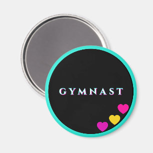 Stijlvolle Gymnast Zwart Blauwgroen Magneet