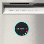 Stijlvolle Gymnast Zwart Blauwgroen Magneet (Insitu (Vaatwasser))