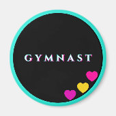 Stijlvolle Gymnast Zwart Blauwgroen Magneet (Voorkant)