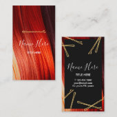 Stijlvolle haar Verticaal Visitekaartje met haarkl (Voorkant / Achterkant)