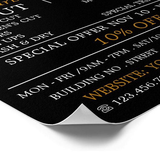 Stijlvolle haarsnede, Mannen Adverteren Poster (Hoek)