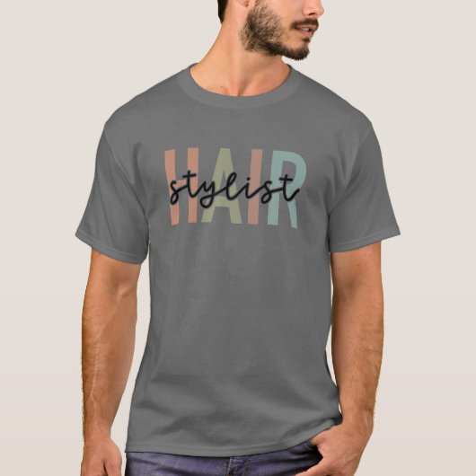 Stijlvolle haarstaart, schaar met liefdessalon t-shirt (Voorkant)