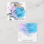 Stijlvolle Haarstylist Appointment Waterverf Splas Vierkante Visitekaartje (Voorkant / Achterkant)