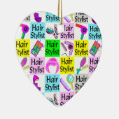 STIJLVOLLE HAARSTYLIST KERSTORNAMENT KERAMISCH ORNAMENT (Rechts)