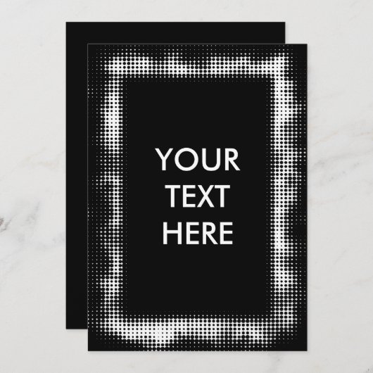 Stijlvolle Halftone zwarte en witte blanco Kaart (Voorkant / Achterkant)