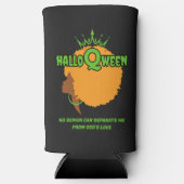 Stijlvolle HALLOQUEEN Afro Queen Halloween Seltzer Blikjeskoeler (Voorkant)