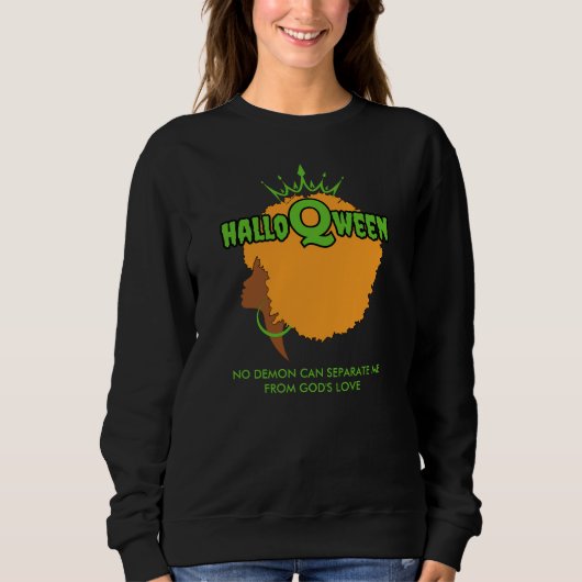 Stijlvolle HALLOQUEEN Afro Queen Halloween sweatsh Trui (Voorkant)