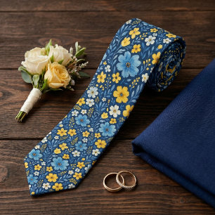 Stijlvolle halsdoek met mediterraan bloemenpatroon stropdas