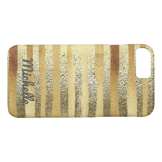 Stijlvolle hand getekend goud gestreept gepersonal Case-Mate iPhone case (Achterkant (Horizontaal))