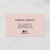 Stijlvolle hand getekende haarhaarklop Lijst Cute  Visitekaartje (Achterkant)