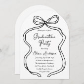 Stijlvolle Hand getrokken Bow & Script Graduation  Kaart (Voorkant / Achterkant)