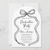 Stijlvolle Hand getrokken Bow & Script Graduation  Kaart (Voorkant)